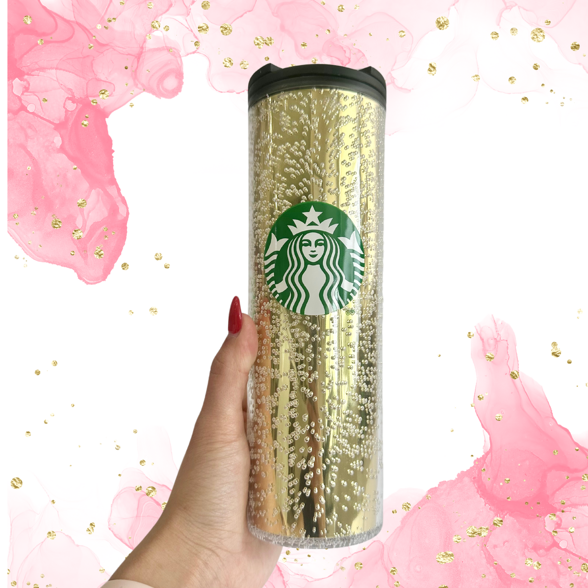 2022 Gold Bubbles skinny tumbler