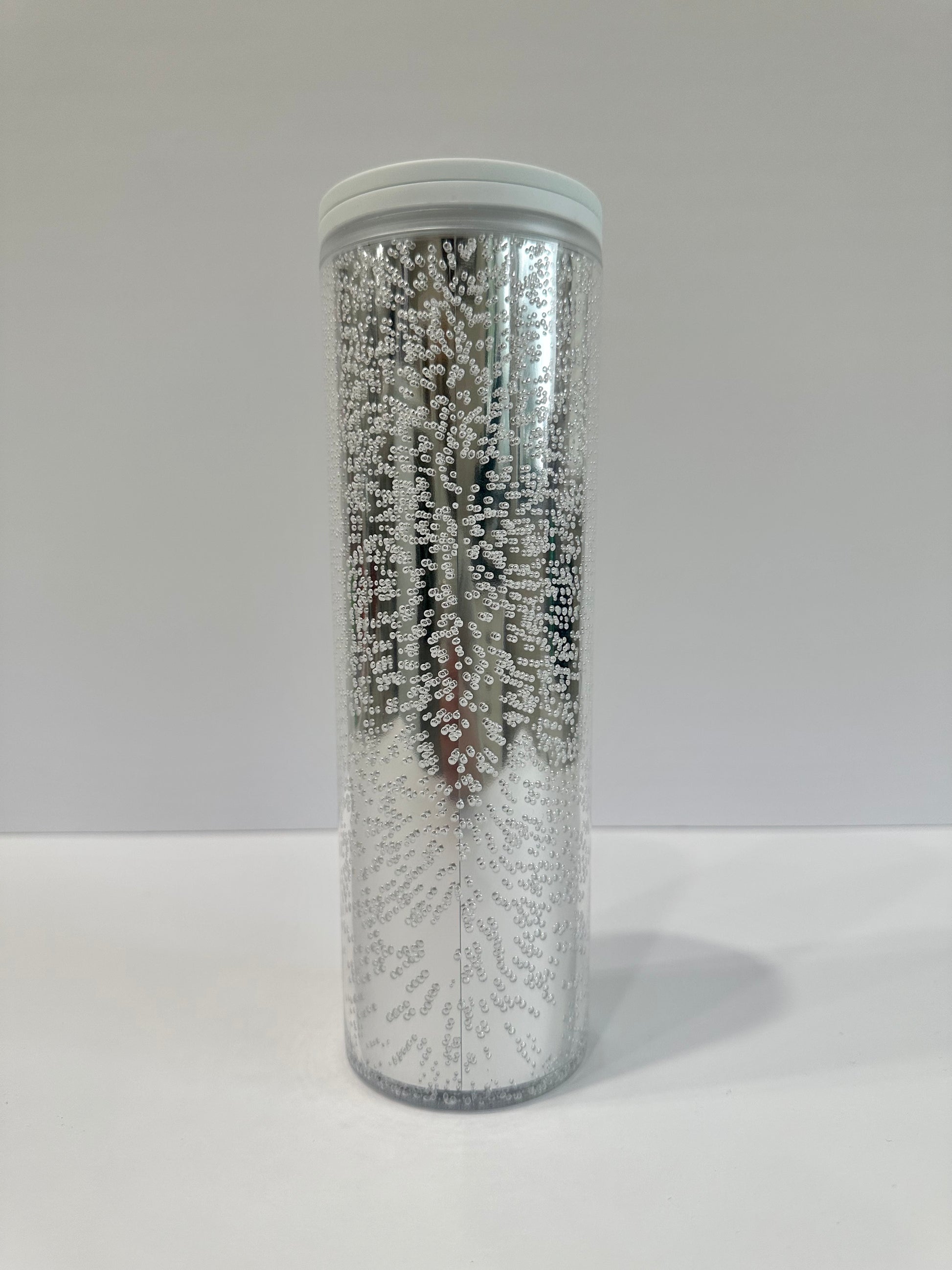 2022 Silver bubbles skinny tumbler