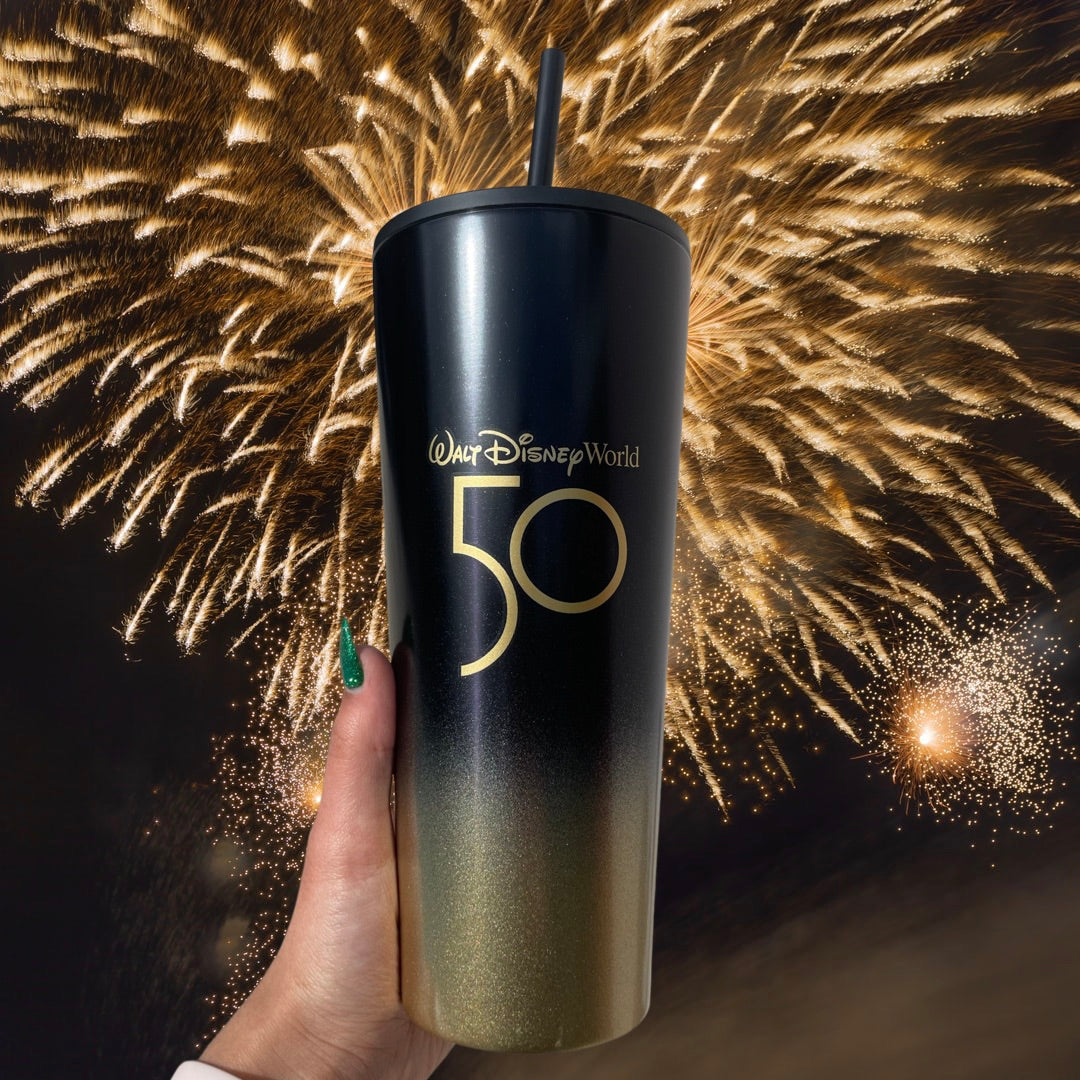 Starbucks disney 50th aniversary gold ombre stainless tumbler