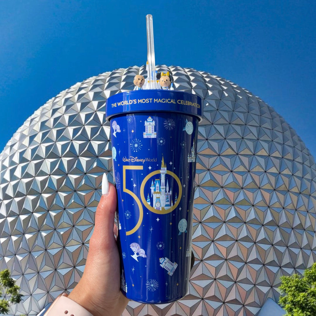 Walt disney world 50th anniversary metal reusable tumbler