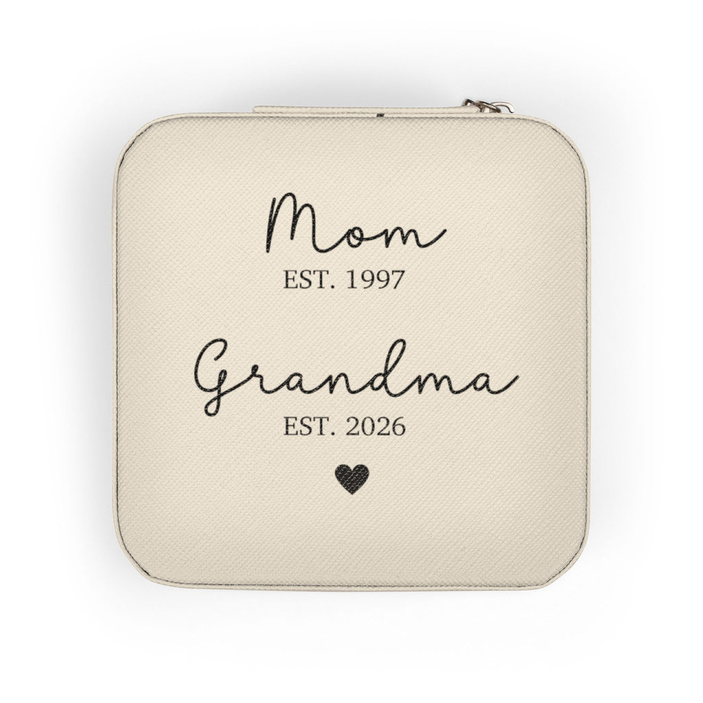 Personalized Mom Grandma Jewelry Travel Case — Compact Bridal & Mother’s Day Gift