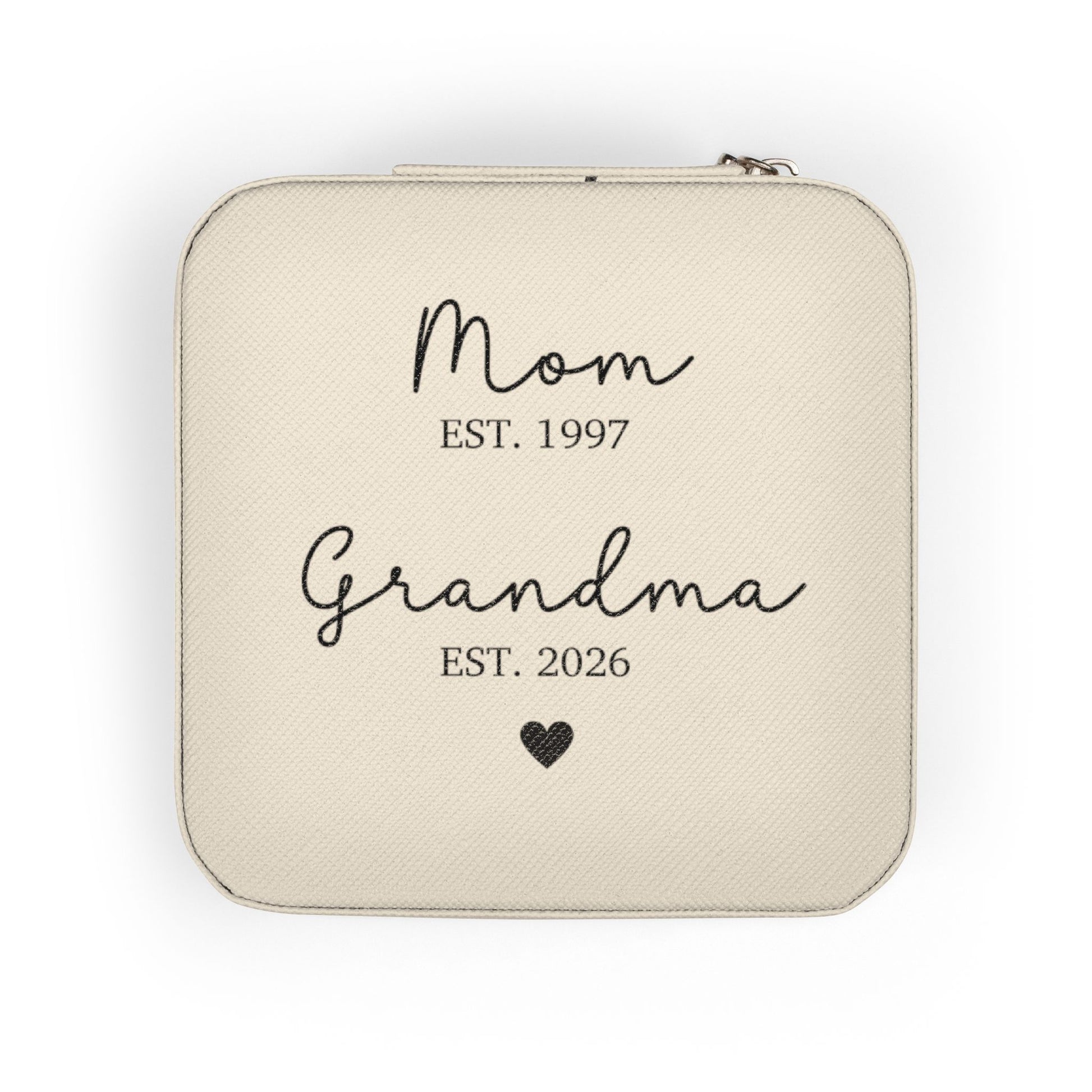 Personalized Mom Grandma Jewelry Travel Case — Compact Bridal & Mother’s Day Gift
