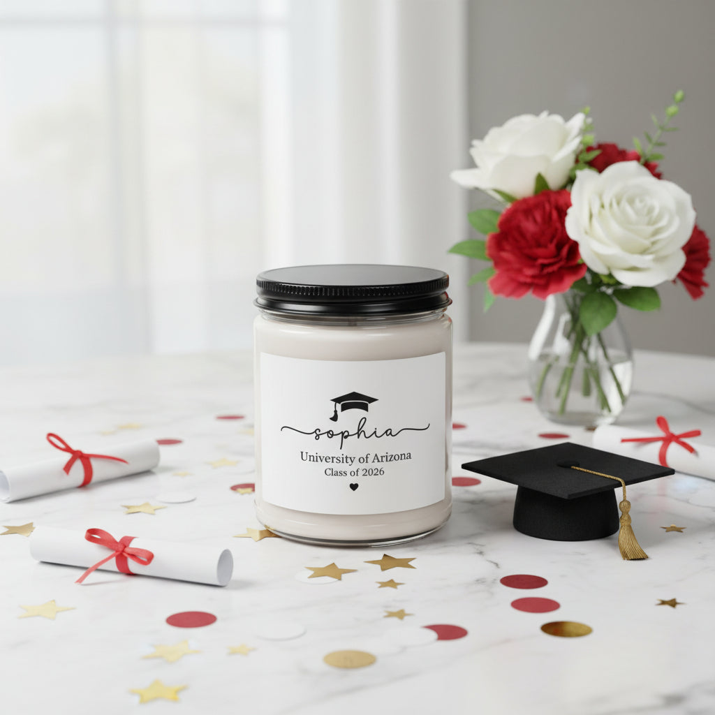Graduation Soy Candle - Personalized "sophia" Class of 2026 Keepsake (University of Arizona)