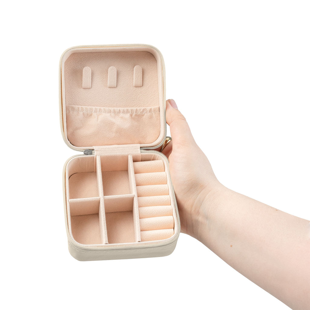 Personalized Graduation Jewelry Travel Case — Compact Brushed Pink Keepsake
