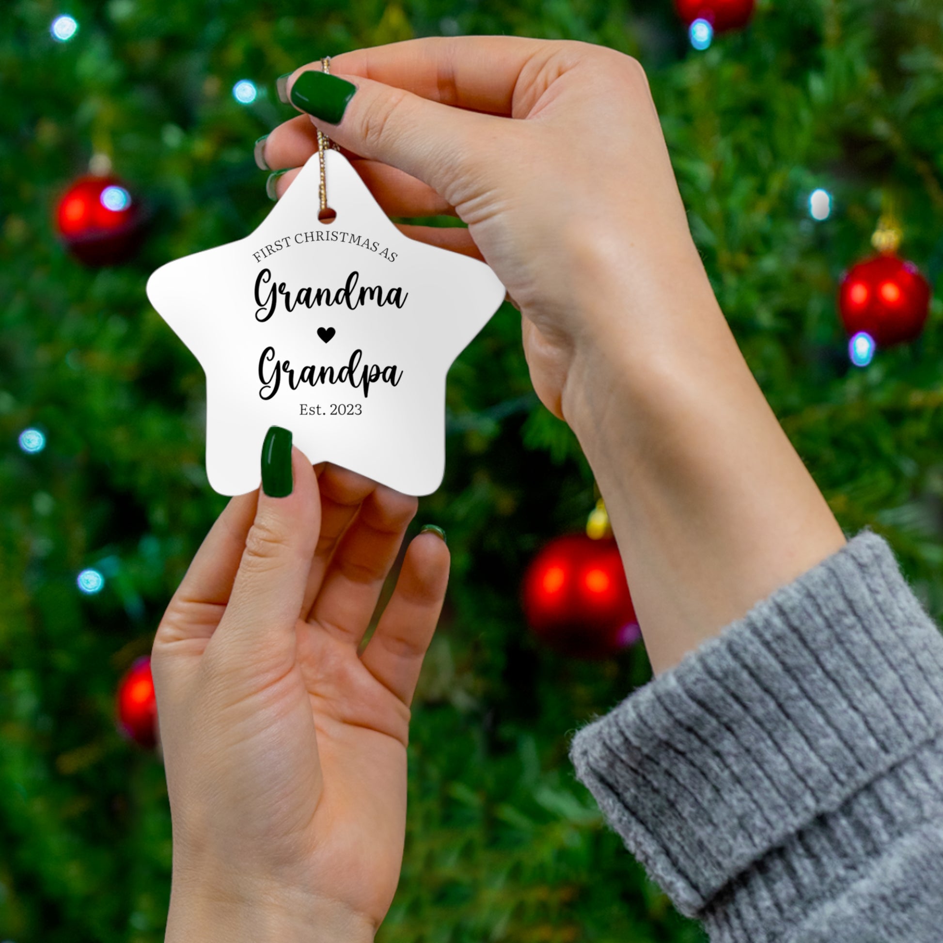 New Grandparents Ceramic Christmas Ornament