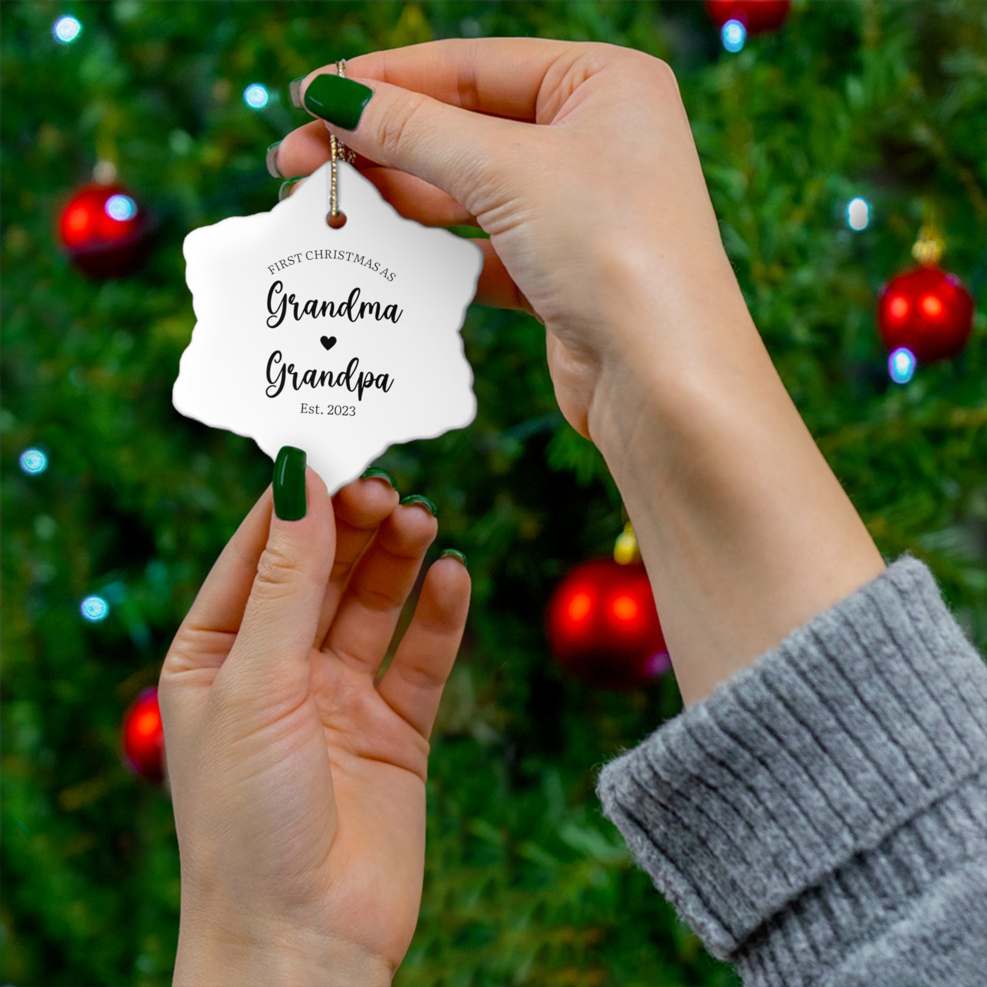 New Grandparents Ceramic Christmas Ornament