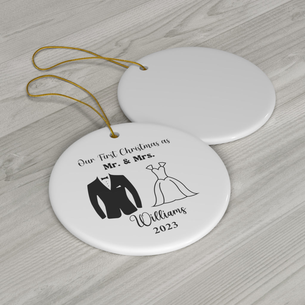 Personalized First Christmas Married Ornament