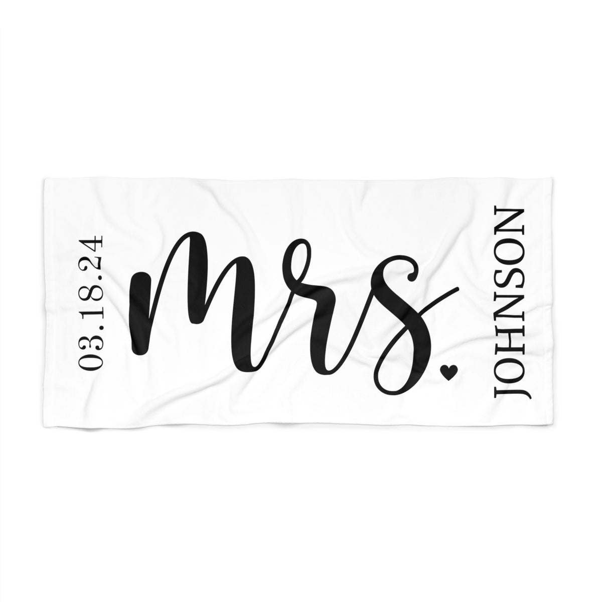 Mrs and Mr Custom Name Beach Towels