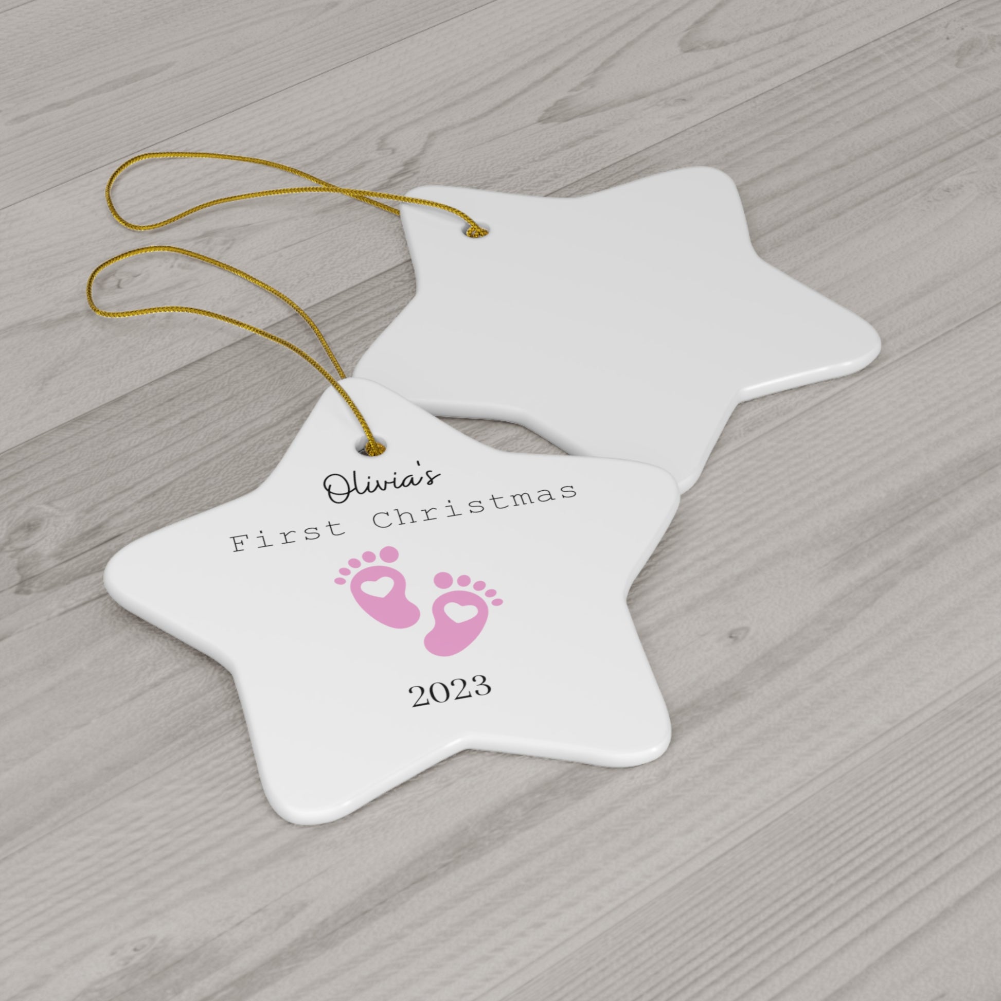 Baby Girl First Christmas Ceramic Ornament