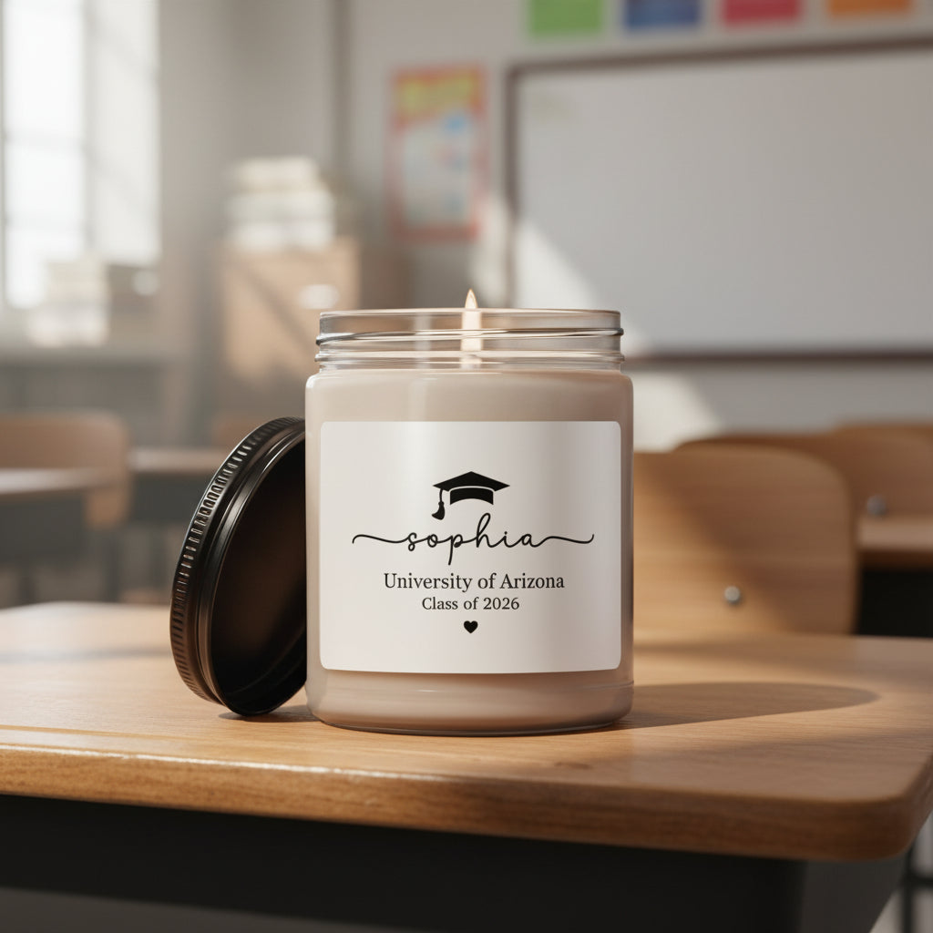 Graduation Soy Candle - Personalized "sophia" Class of 2026 Keepsake (University of Arizona)