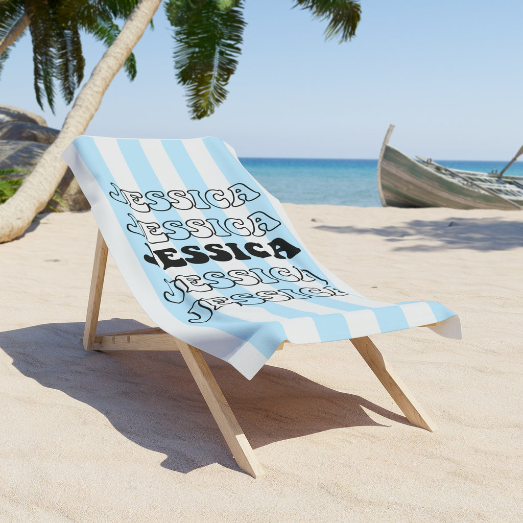 Striped Personalized Beach Towels