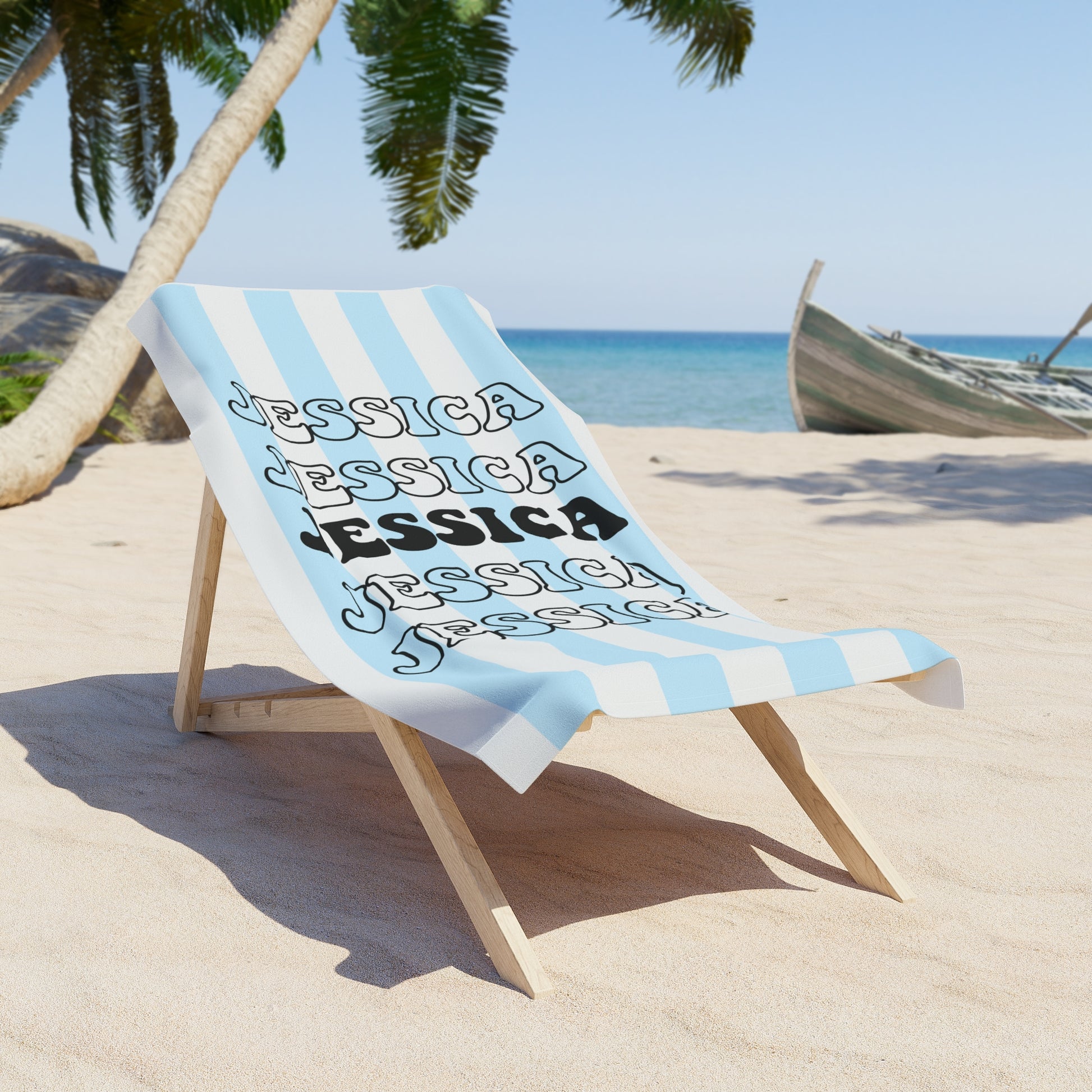 Striped Personalized Beach Towels