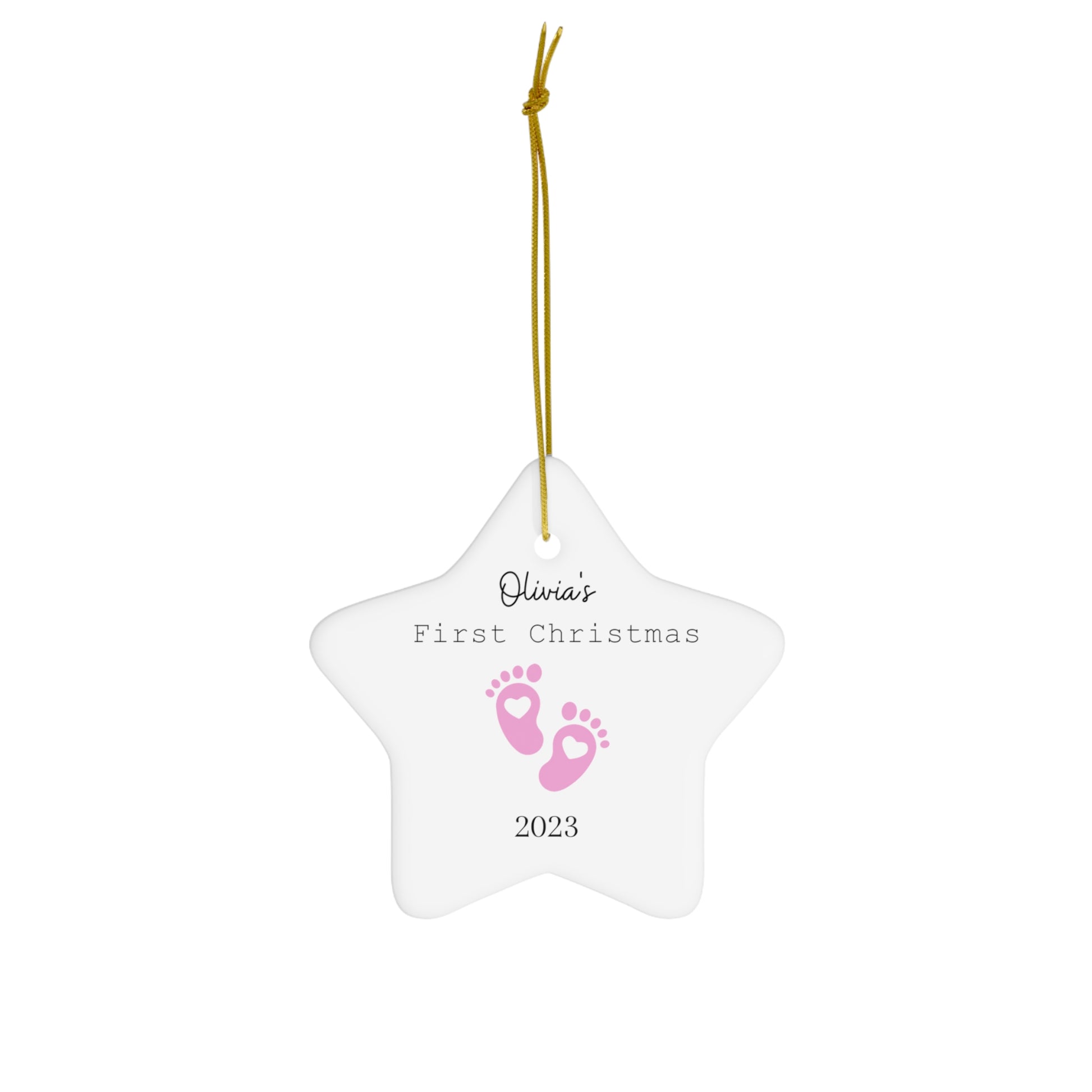Baby Girl First Christmas Ceramic Ornament