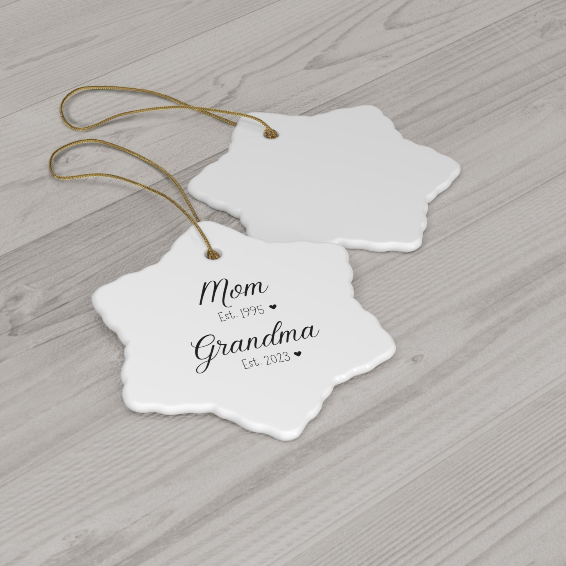 Promoted to Grandma ceramic ornament
