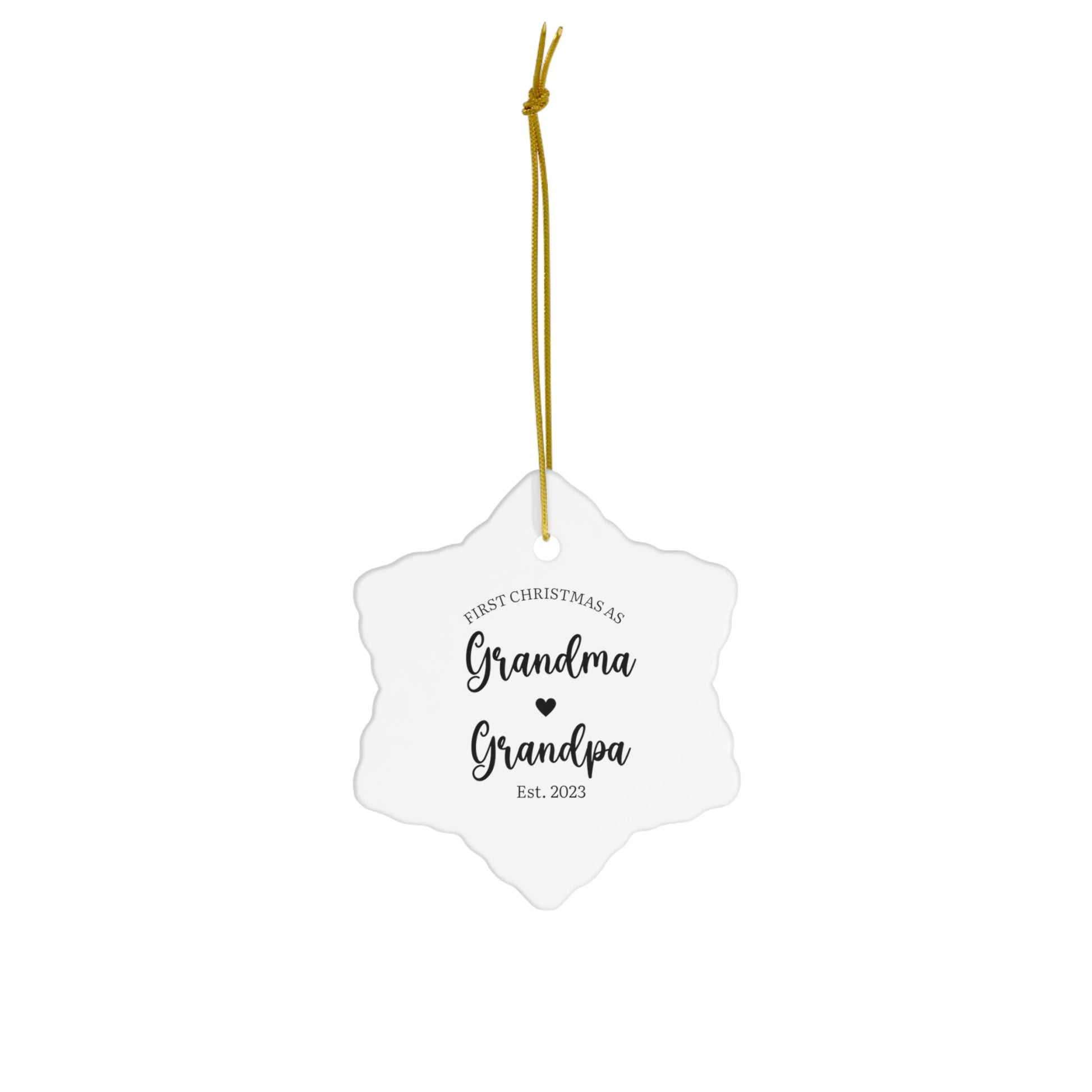 New Grandparents Ceramic Christmas Ornament