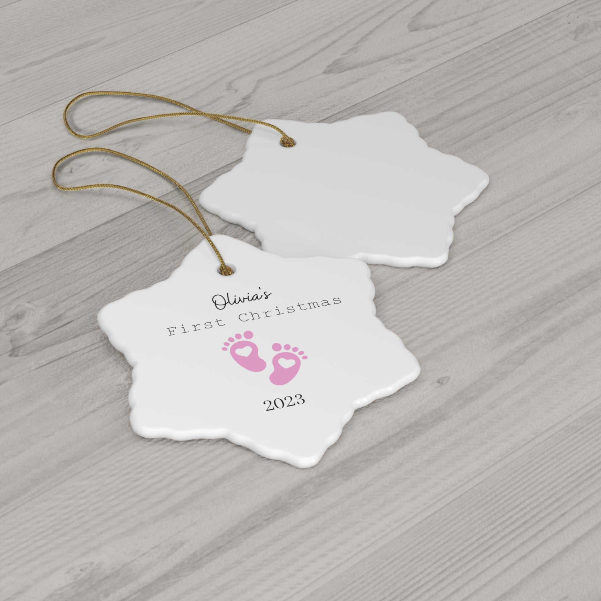 Baby Girl First Christmas Ceramic Ornament