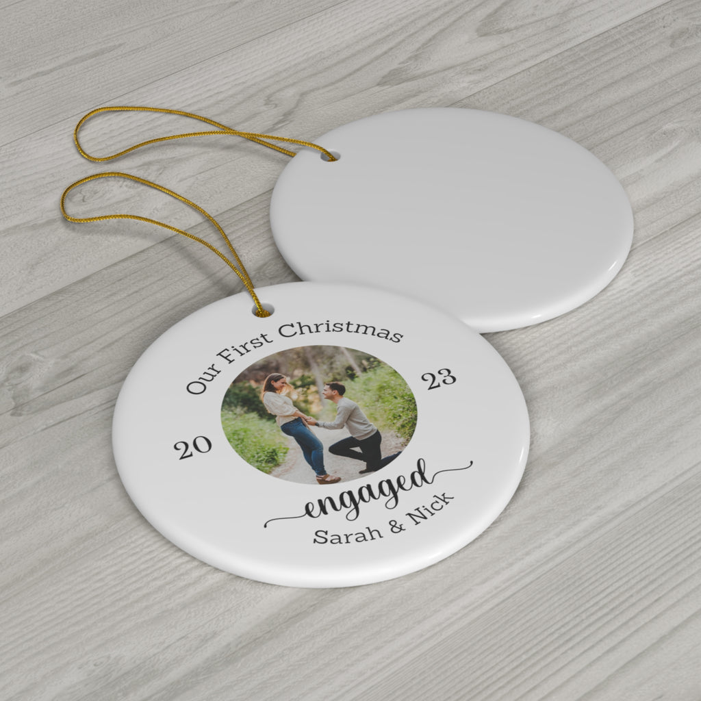 Engagement Gift Custom Engagement Gift with Names Ornament
