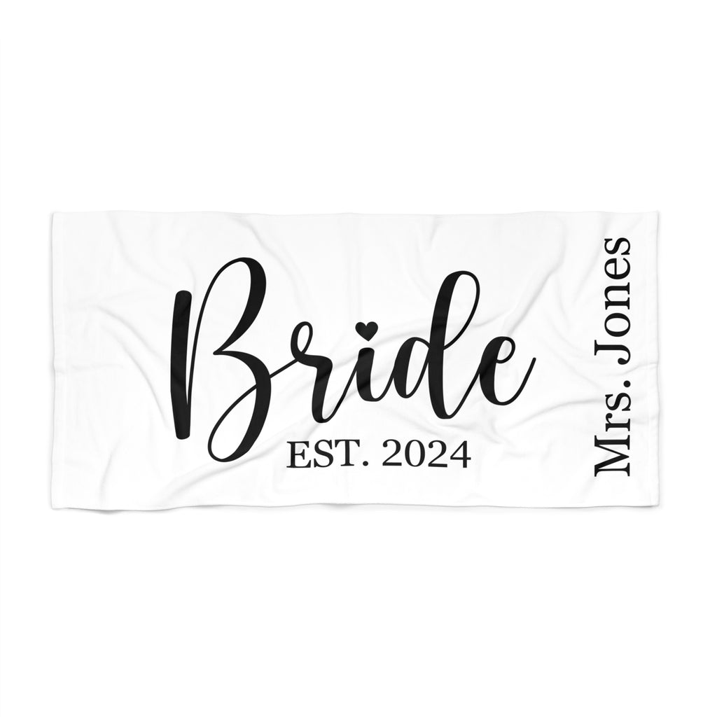 Personalized Beach Towel for Bride and Groom