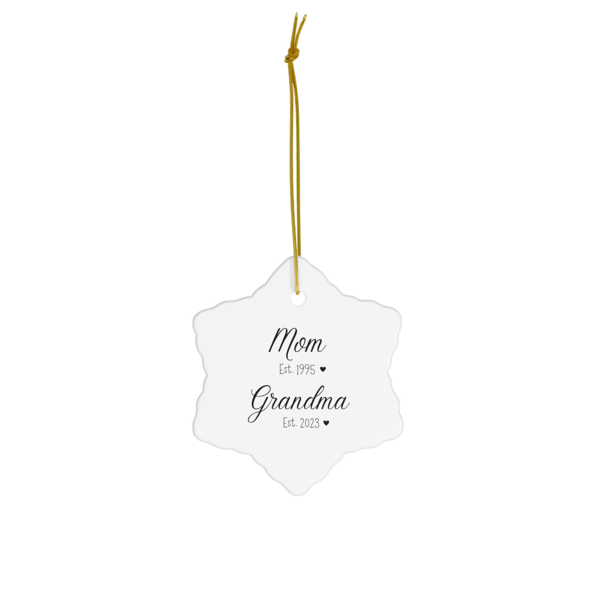 Promoted to Grandma ceramic ornament