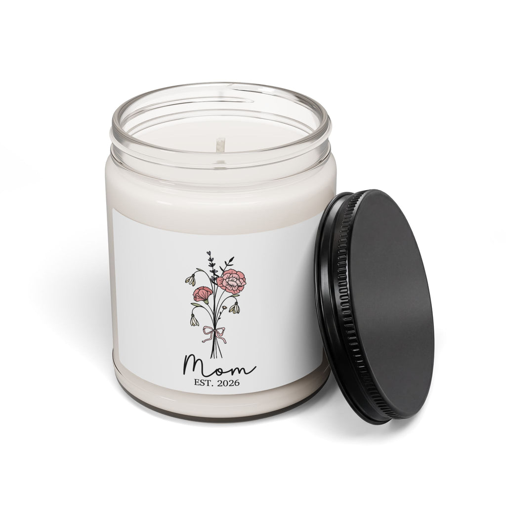 Mom Est. 2026 Scented Soy Candle — Floral Gift Candle for New Moms, 9 oz