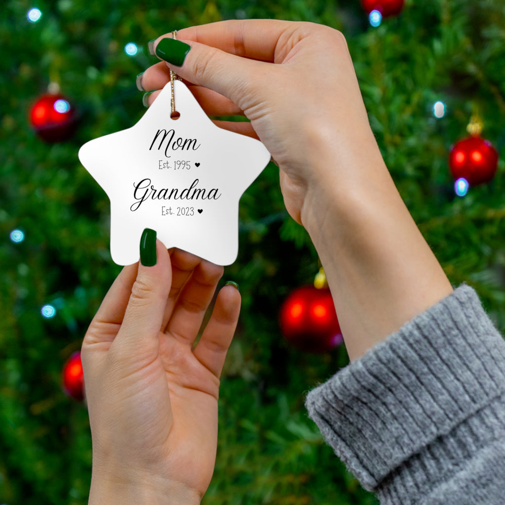 Promoted to Grandma ceramic ornament
