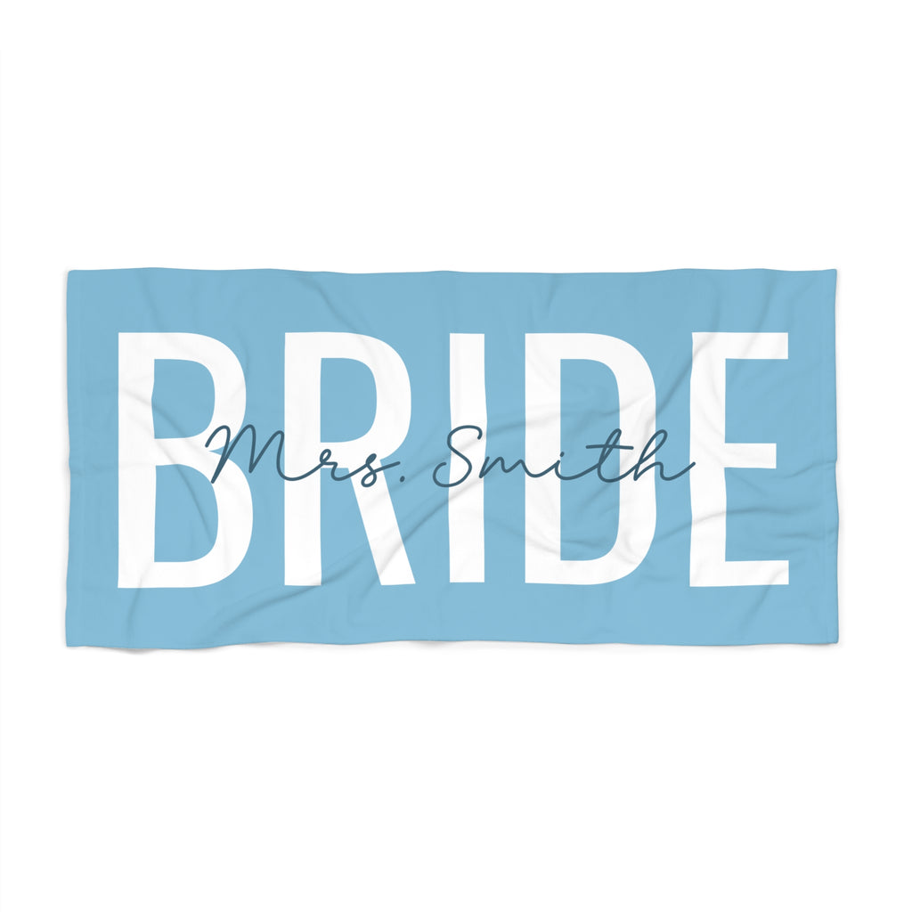 Bride Beach Towel - Custom Name and Color