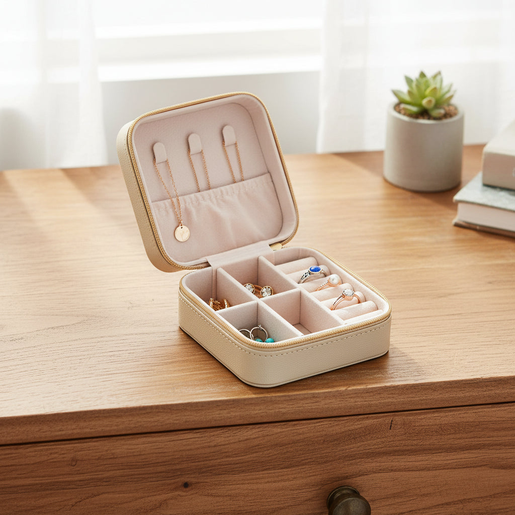 Personalized Graduation Jewelry Travel Case — Compact Brushed Pink Keepsake