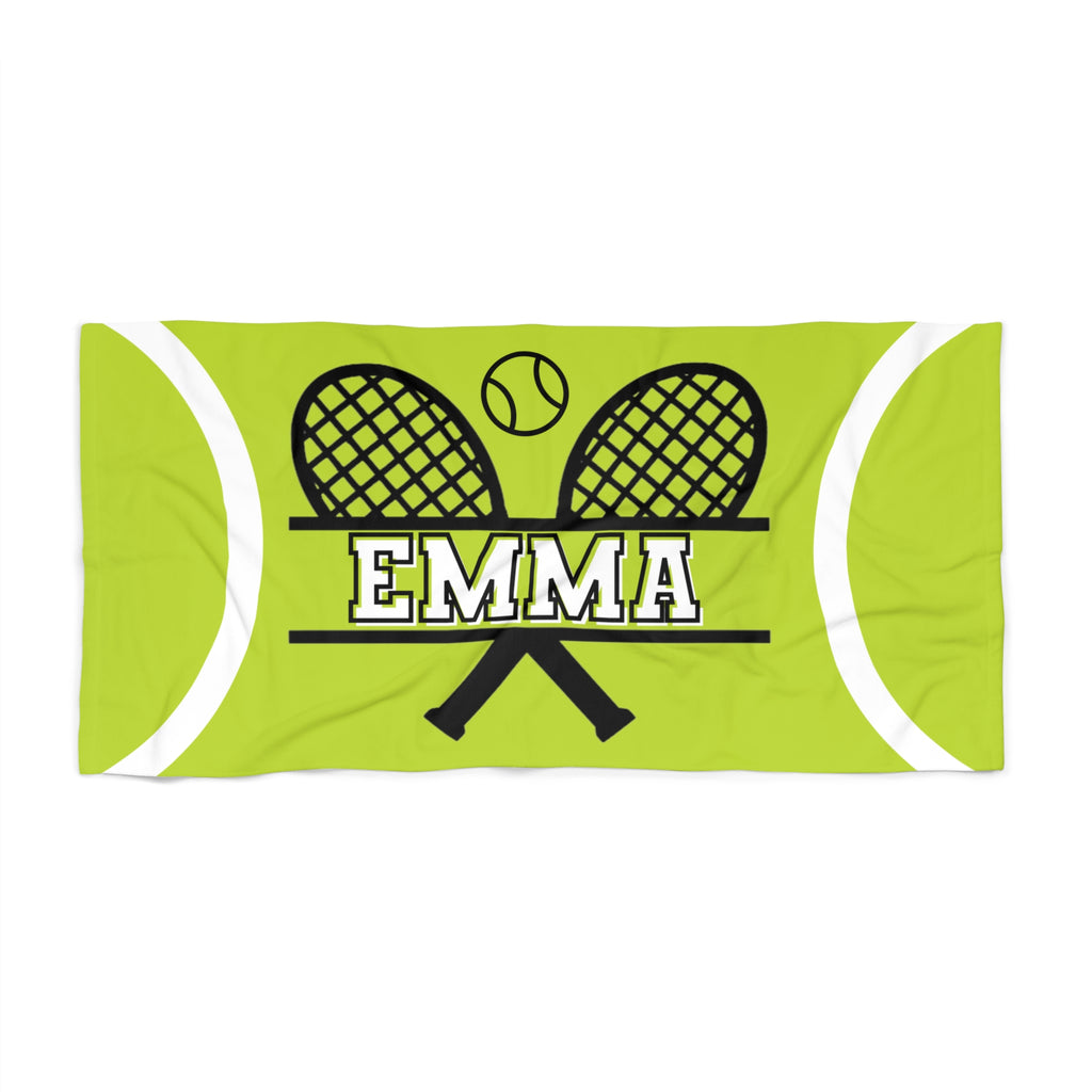 Personalized Tennis Player Beach Towel