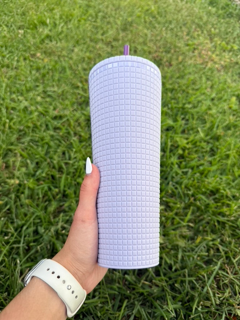Purple grid soft touch venti Tumbler