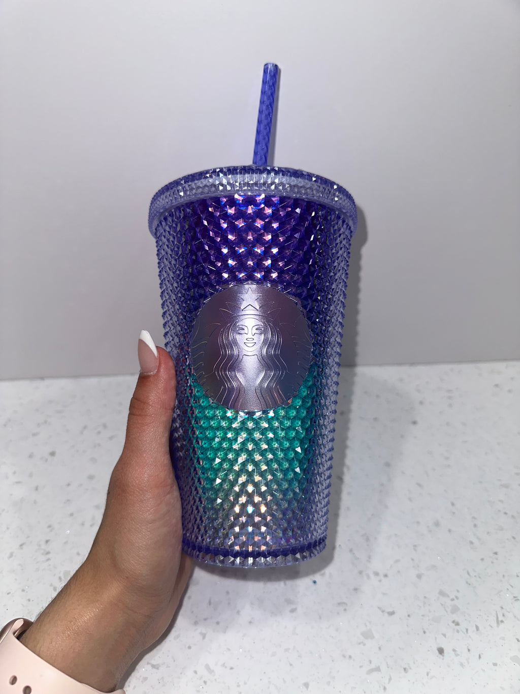 Purple/Blue ombre studded grande tumbler