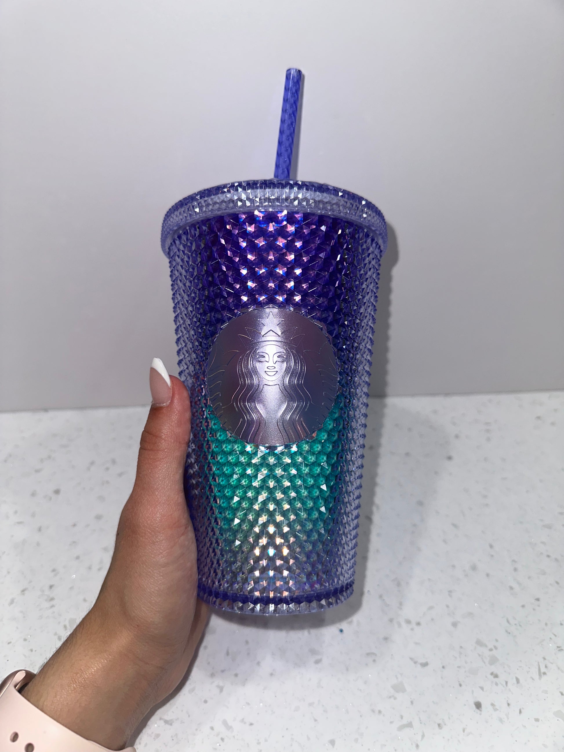 Purple/Blue ombre studded grande tumbler