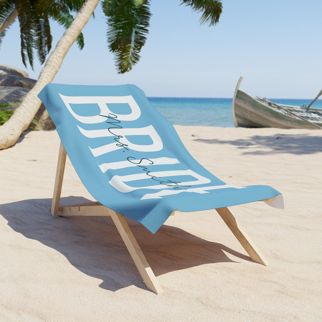 Bride Beach Towel - Custom Name and Color