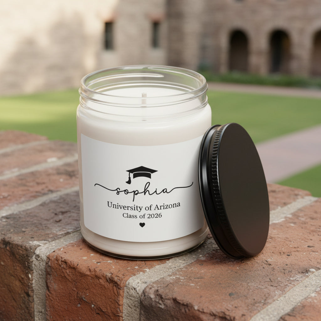 Graduation Soy Candle - Personalized "sophia" Class of 2026 Keepsake (University of Arizona)