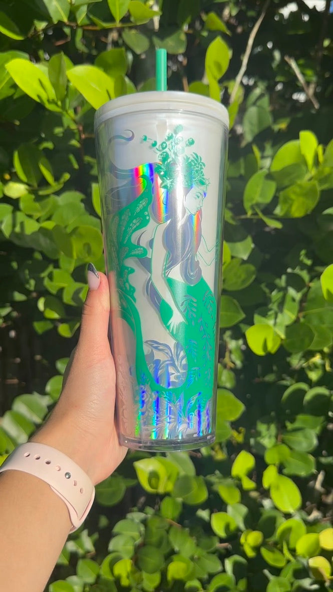 2022 Mermaid holographic 24oz Venti Tumbler