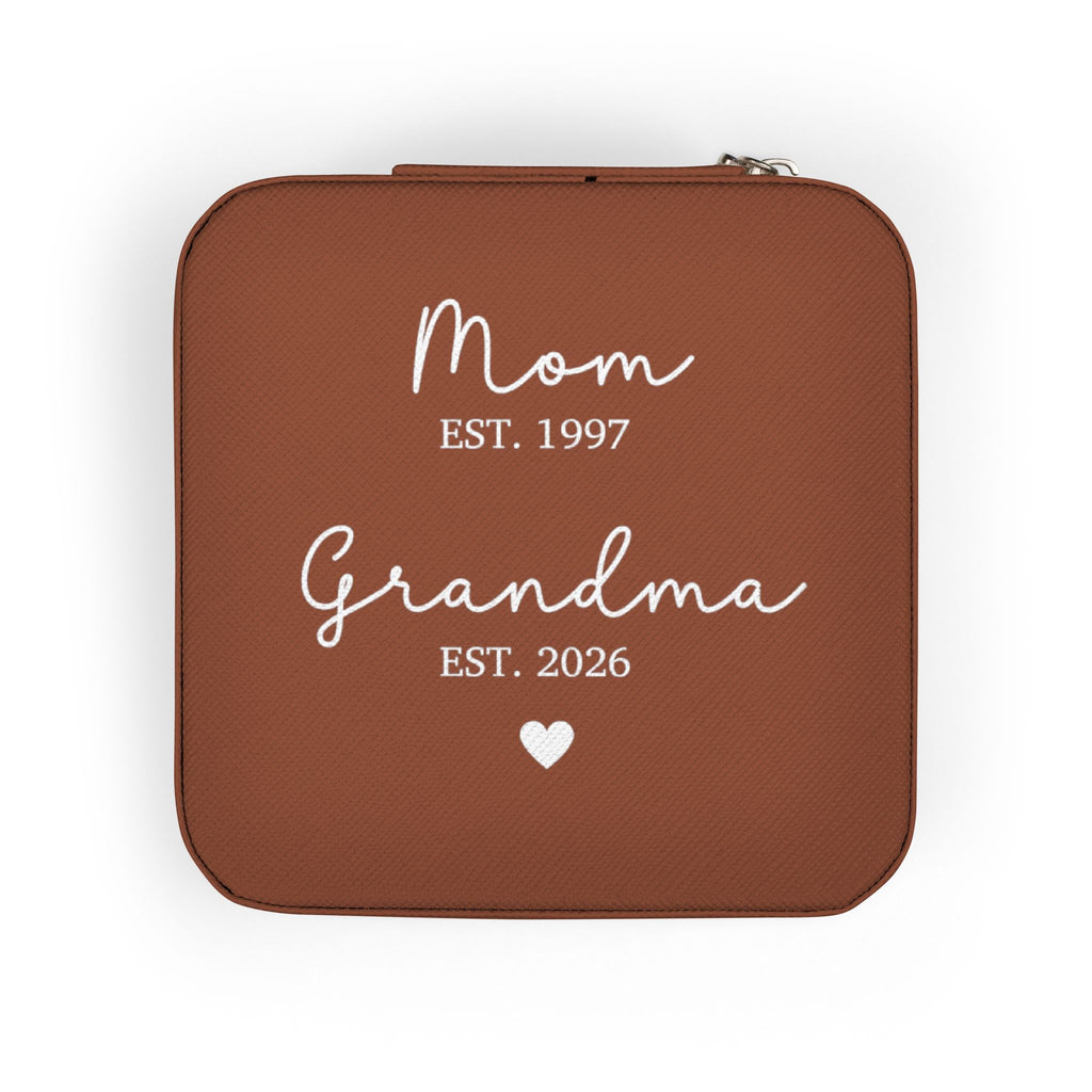 Personalized Mom Grandma Jewelry Travel Case — Compact Bridal & Mother’s Day Gift