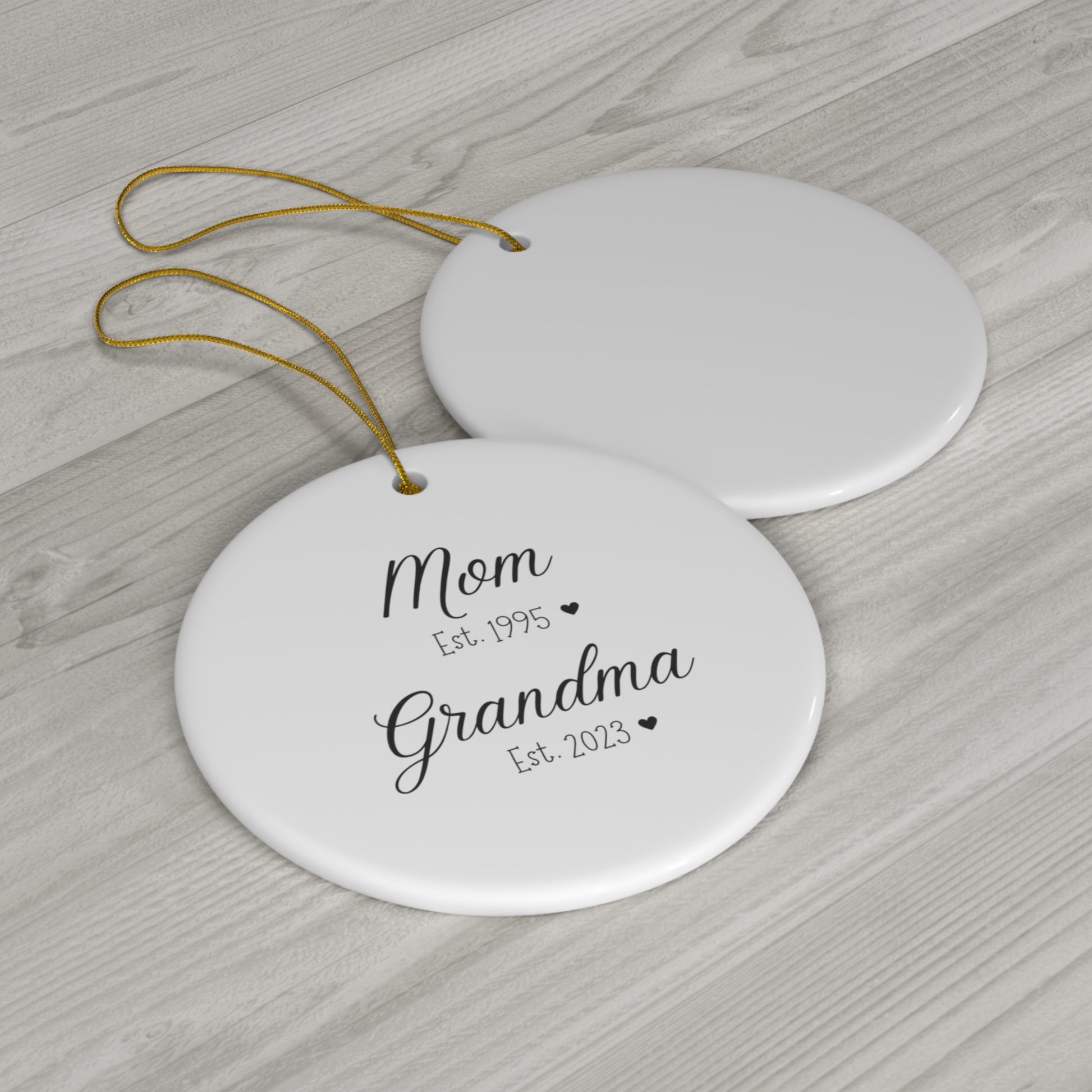 Promoted to Grandma ceramic ornament