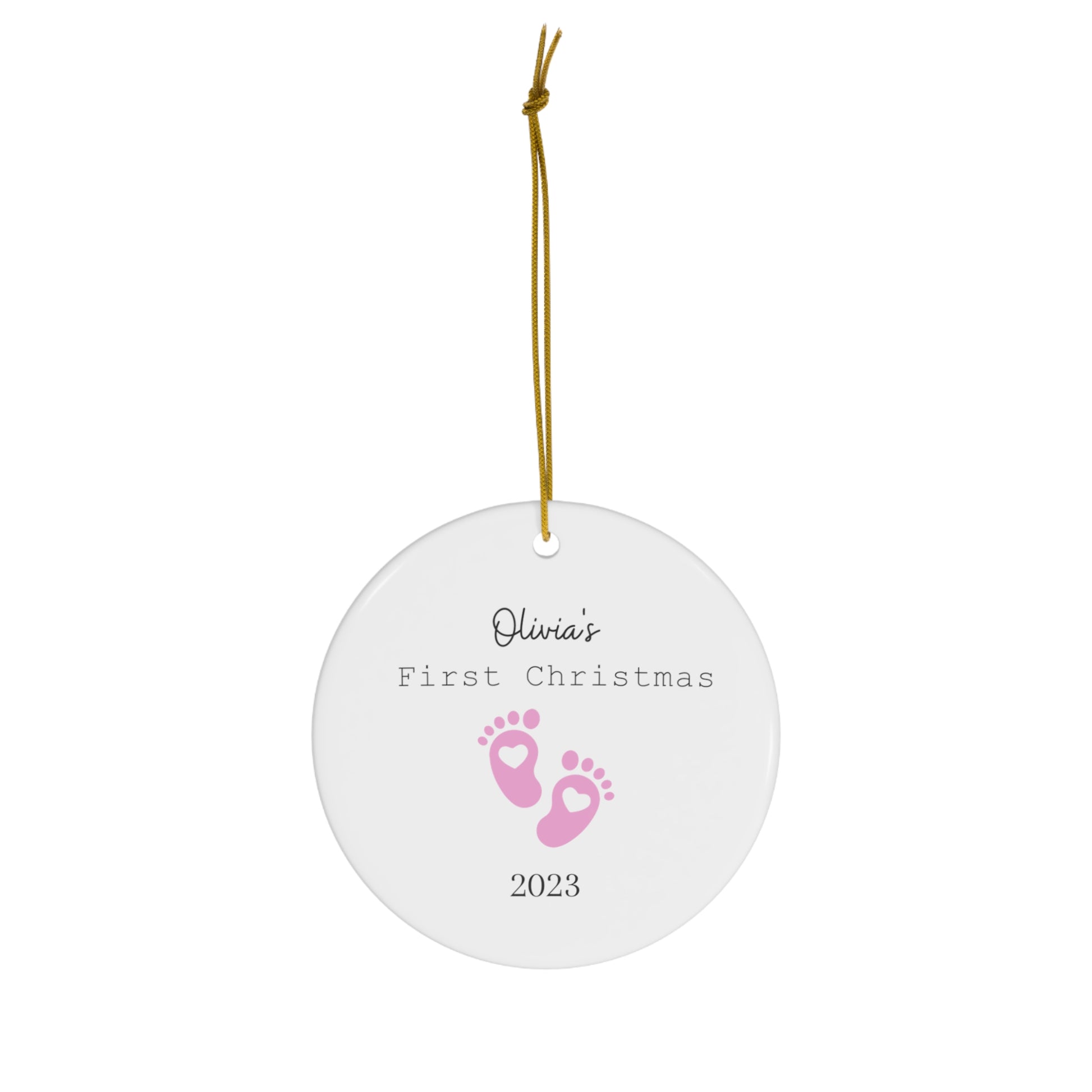 Baby Girl First Christmas Ceramic Ornament