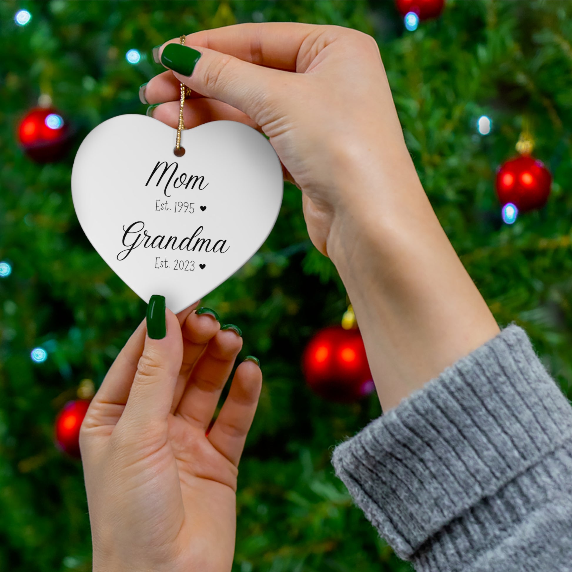 Promoted to Grandma ceramic ornament