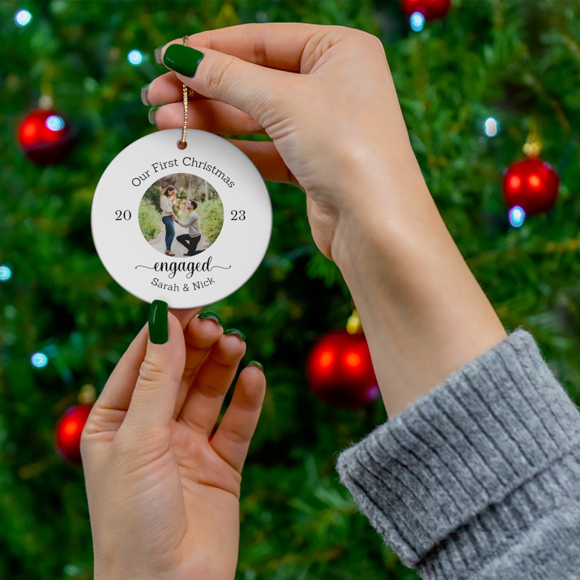 Engagement Gift Custom Engagement Gift with Names Ornament