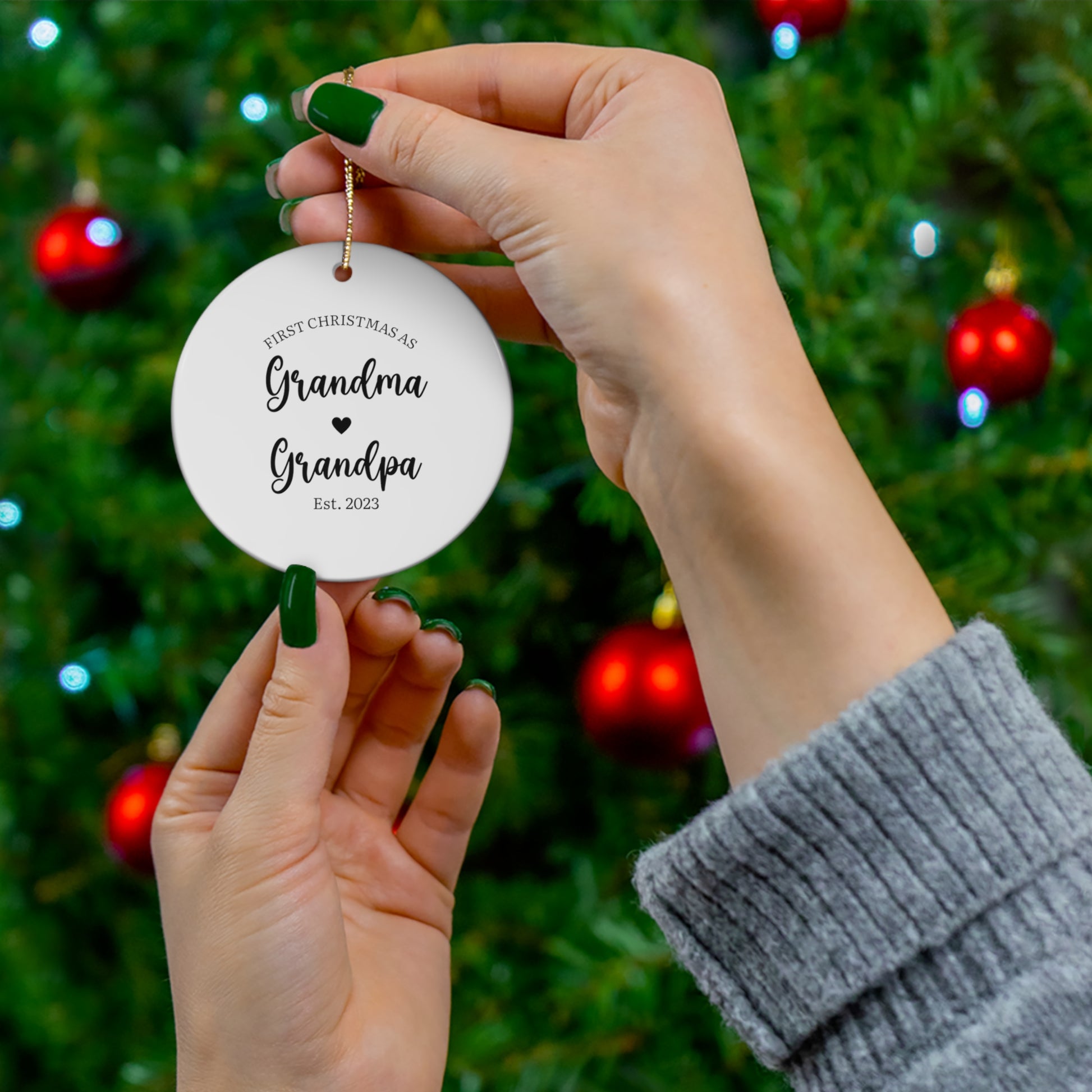 New Grandparents Ceramic Christmas Ornament