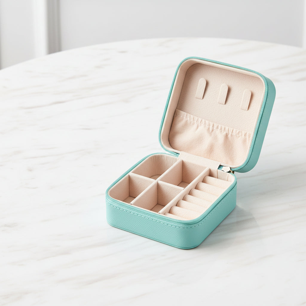 Personalized 'MOM' Jewelry Travel Case – Compact Pink Organizer for Rings, Earrings & Necklaces