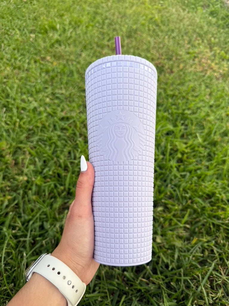 Purple grid soft touch venti Tumbler