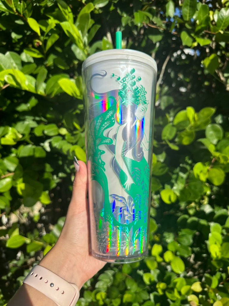2022 Mermaid holographic 24oz Venti Tumbler