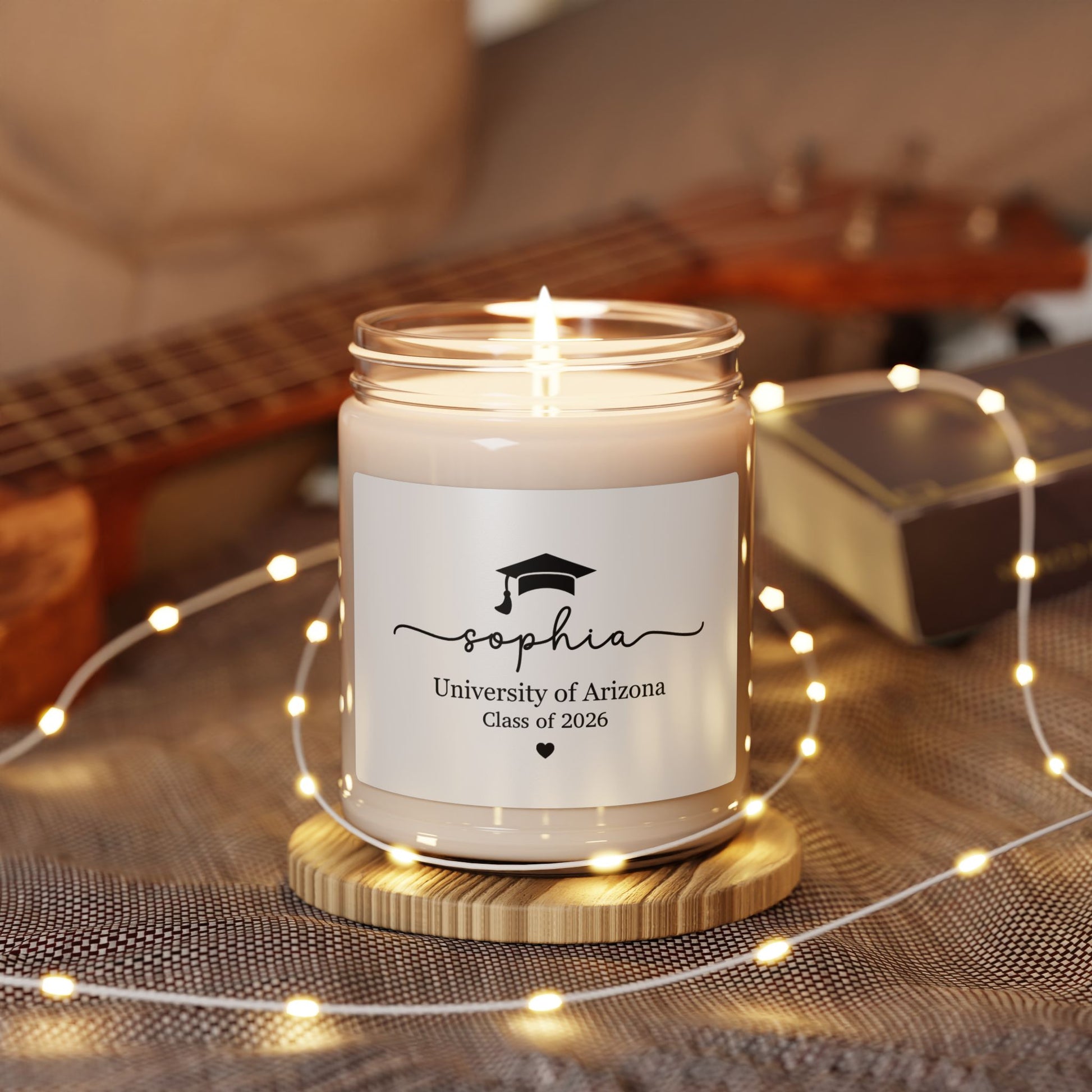 Graduation Soy Candle - Personalized "sophia" Class of 2026 Keepsake (University of Arizona)