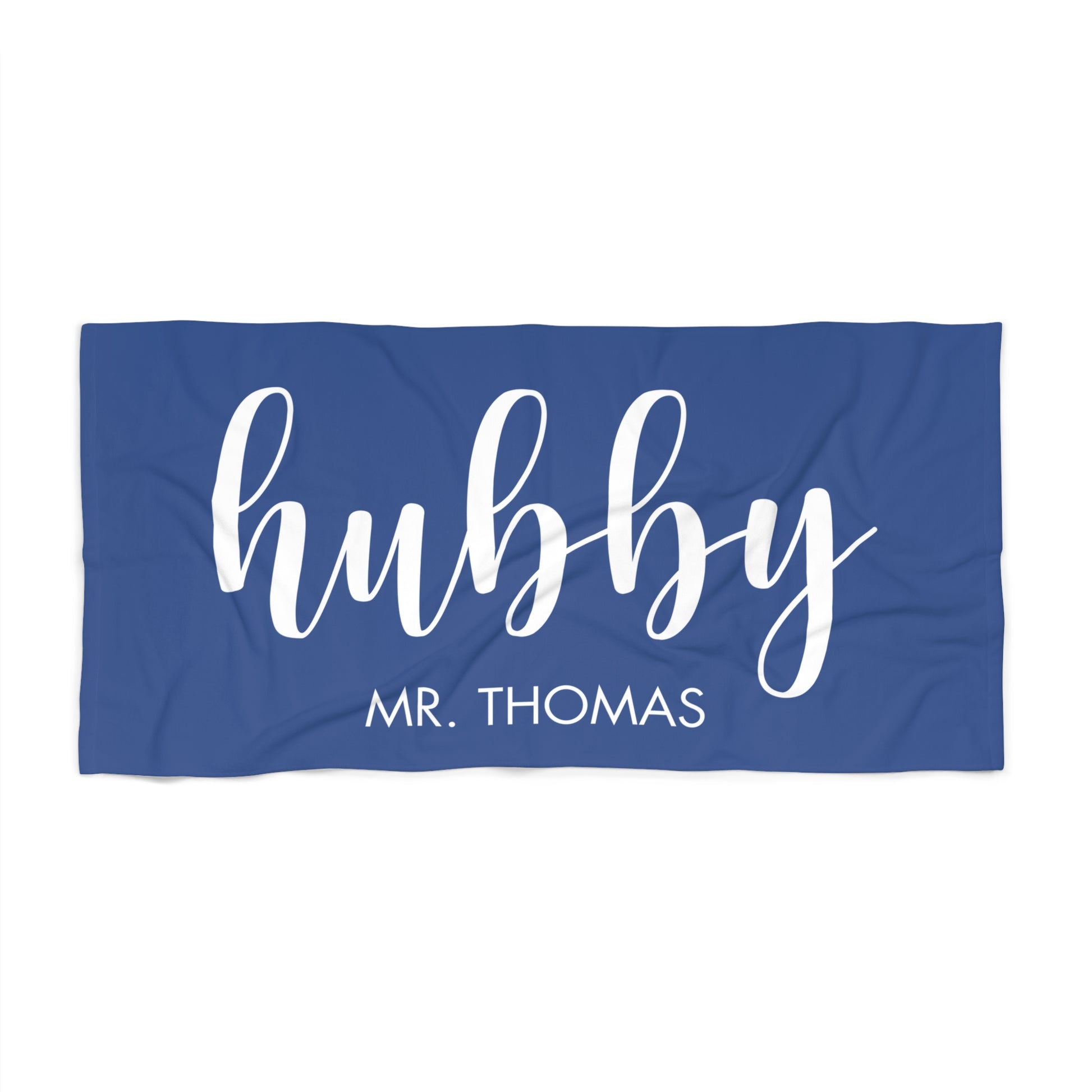 Custom hubby and wifey Couples Beach Towel