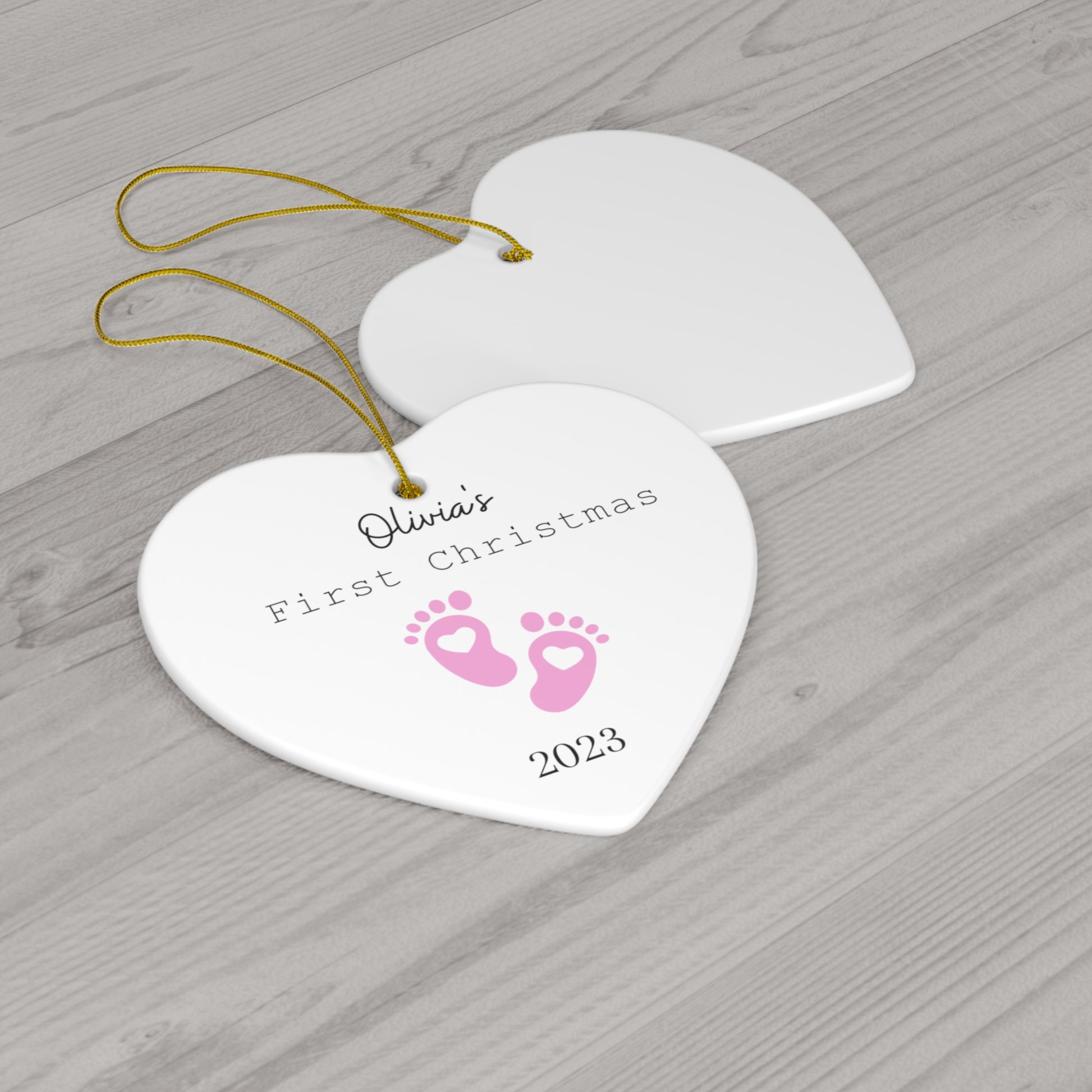 Baby Girl First Christmas Ceramic Ornament