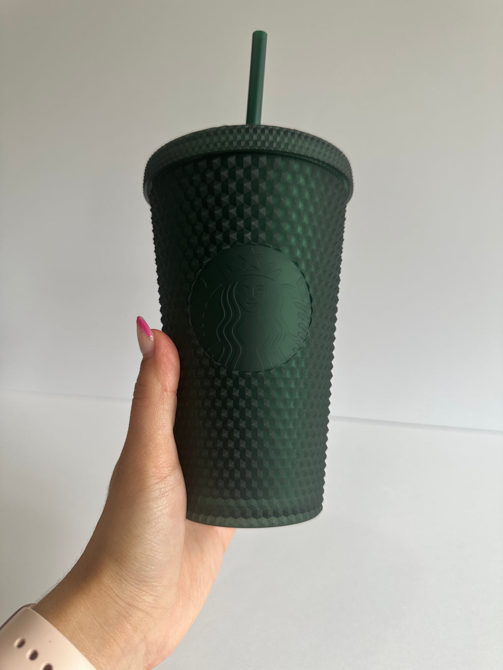 Soft Touch Green  Matte Studded Tumbler