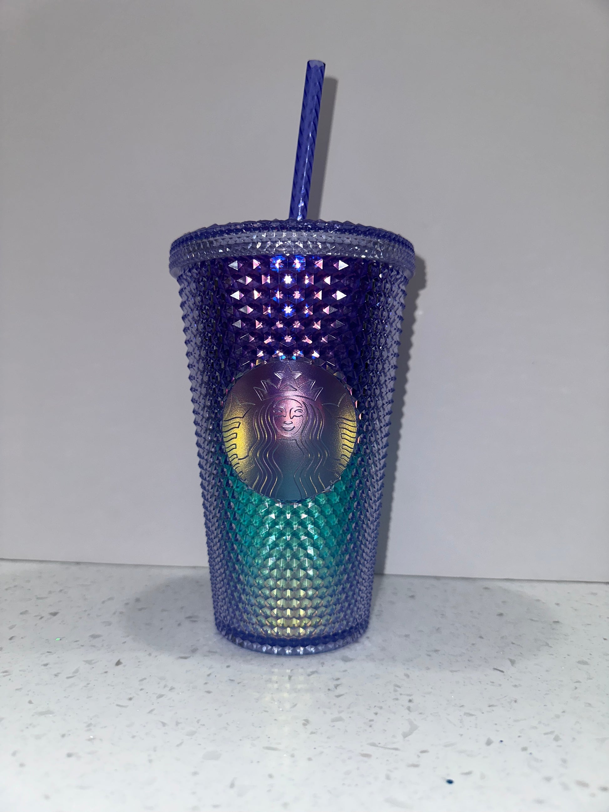 Purple/Blue ombre studded grande tumbler