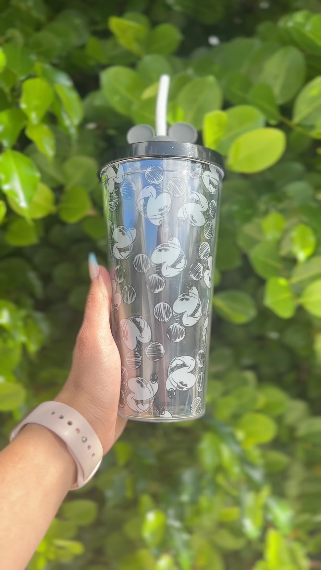 Disney double wall plastic tumbler with straw topper