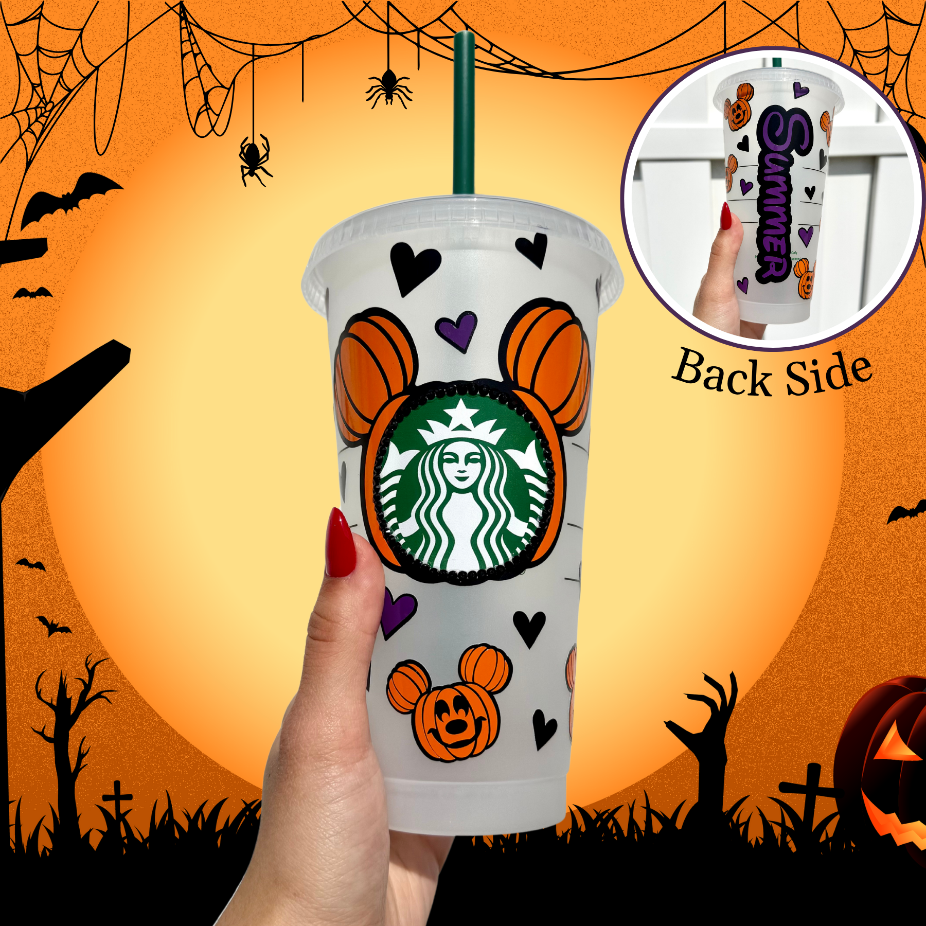 Personalized Halloween pumpkins reusable cold cup